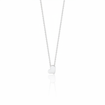 white gold mirror-polished heart pendant necklace on white background