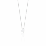 white gold mirror-polished heart pendant necklace on white background