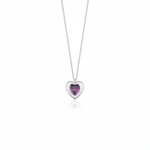 white gold enamel heart pendant necklace on white background