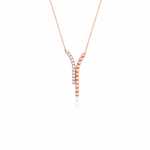 rose gold dual strand Y-necklace on white background