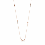 rose gold square station necklace on white background
