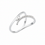 white gold marquise bypass ring on white background