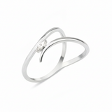 white gold marquise crest ring on white background