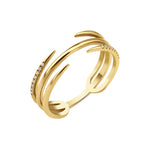 yellow gold claw wrap ring on white background