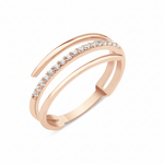 rose gold pave wrap ring on white background