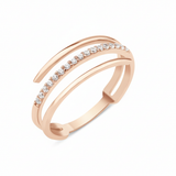 rose gold pave wrap ring on white background