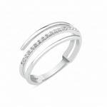 white gold pave wrap ring on white background