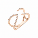 rose gold open arc ring on white background