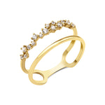 yellow gold double band ring on white background