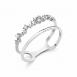 white gold double band ring on white background