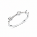 white gold twin stone ring on white background
