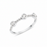 white gold twin stone ring on white background