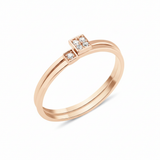 rose gold offset square ring on white background