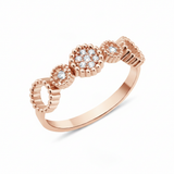 rose gold floral cluster ring on white background
