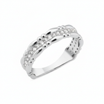 white gold wave band ring on white background