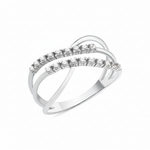 white gold pave crossover ring on white background