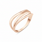 rose gold fluid bands ring on white background
