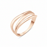 rose gold fluid bands ring on white background