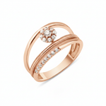 rose gold dual arc ring on white background