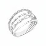 white gold multi band ring on white background