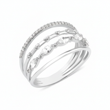 white gold multi band ring on white background
