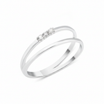 white gold twin band ring on white background