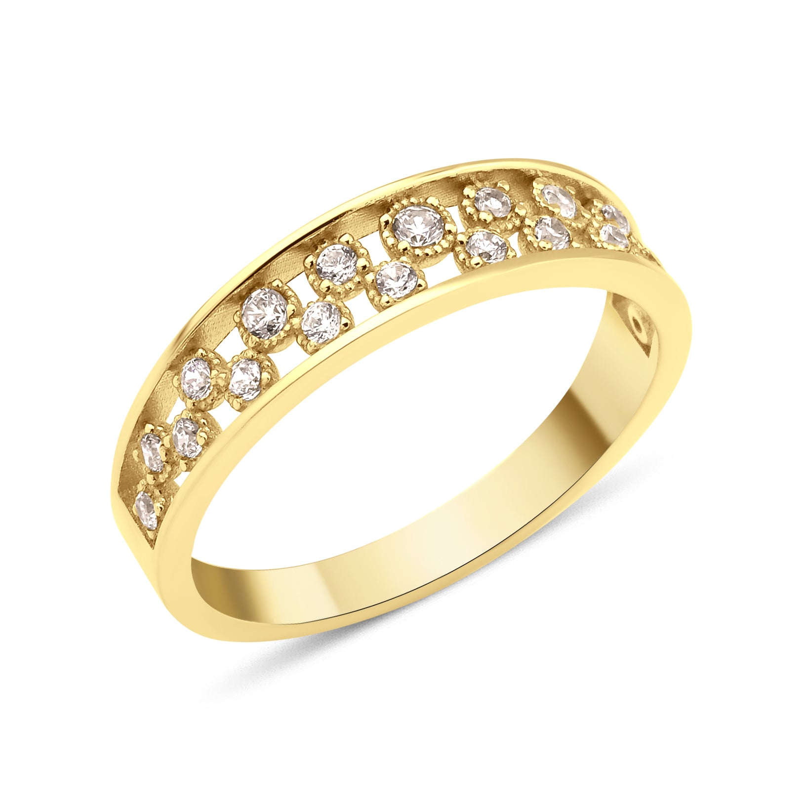 yellow gold scattered light ring on white background
