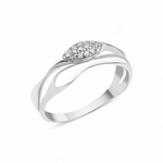white gold marquise curve ring on white background