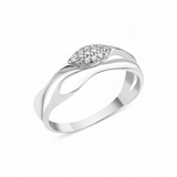 white gold marquise curve ring on white background