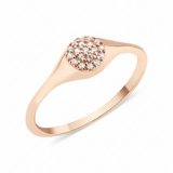 rose gold modern signet ring on white background