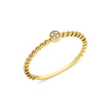 yellow gold beaded cluster ring on white background