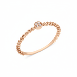 rose gold beaded cluster ring on white background
