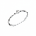 white gold beaded cluster ring on white background
