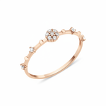 rose gold floral cluster ring on white background