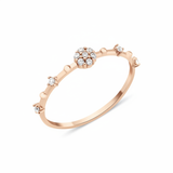 rose gold floral cluster ring on white background