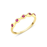 yellow gold pink wave ring on white background