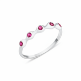white gold pink wave ring on white background