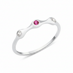 white gold fluid swirl ring on white background