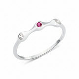 white gold fluid swirl ring on white background