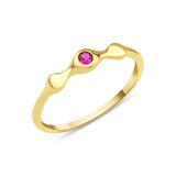 yellow gold droplet ring on white background