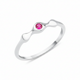 white gold droplet ring on white background