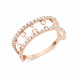 rose gold double band ring on white background