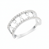 white gold double band ring on white background