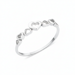 white gold heart ascent ring on white background