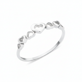 white gold heart ascent ring on white background