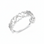 white gold link wave ring on white background