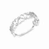 white gold link wave ring on white background