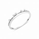 white gold arched crest ring on white background
