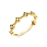 yellow gold floral vine ring on white background