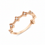 rose gold floral vine ring on white background
